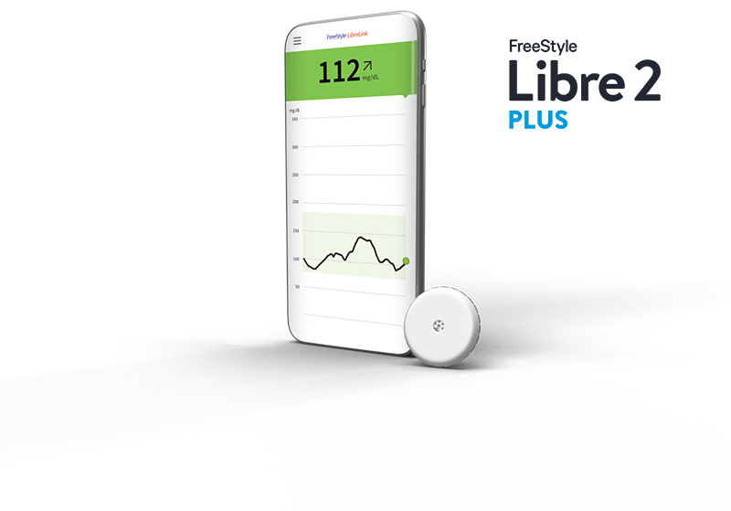 Der FreeStyle Libre 2 Plus Sensor überträgt Glukosewerte in Echtzeit auf das Smartphone – jederzeit und überall