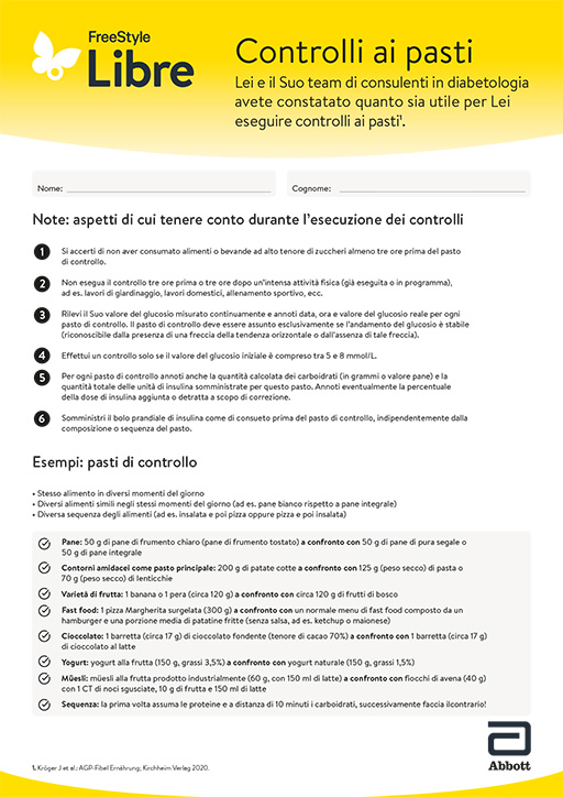 Guida su come effettuare i controlli ai pasti