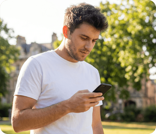A FreeStyle Libre System user checking her glucose values on a smartphone.