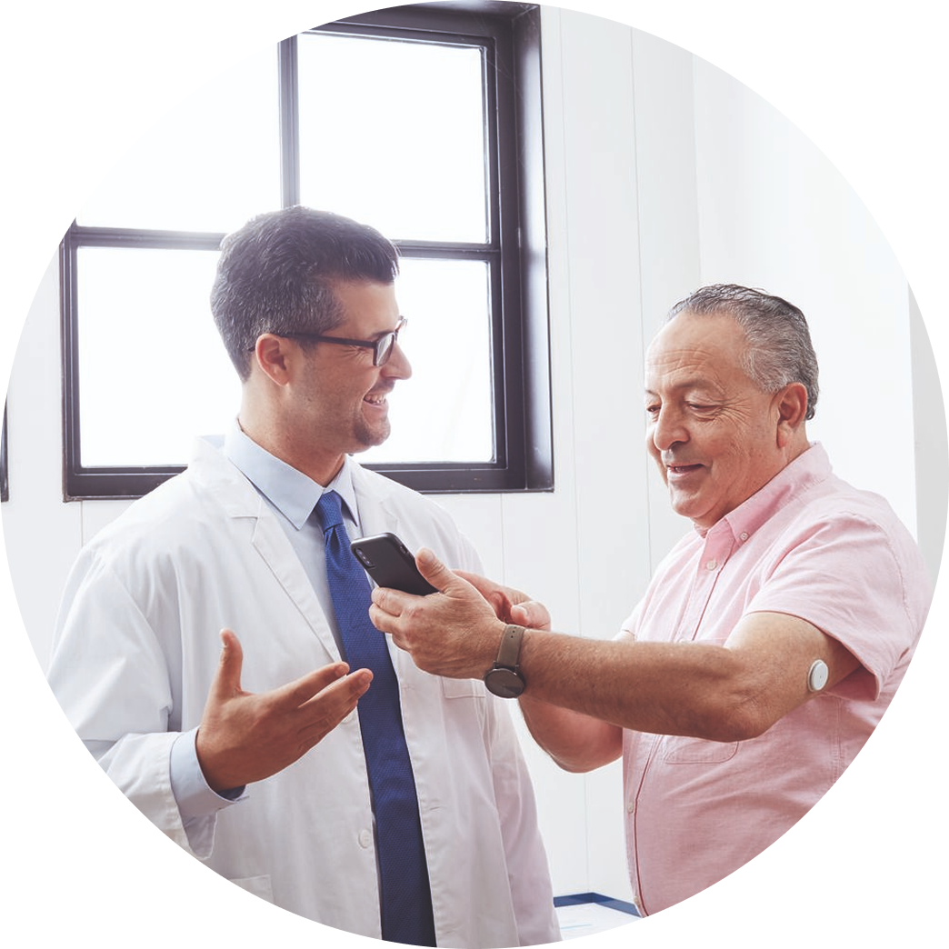 HCP reviewing patient data