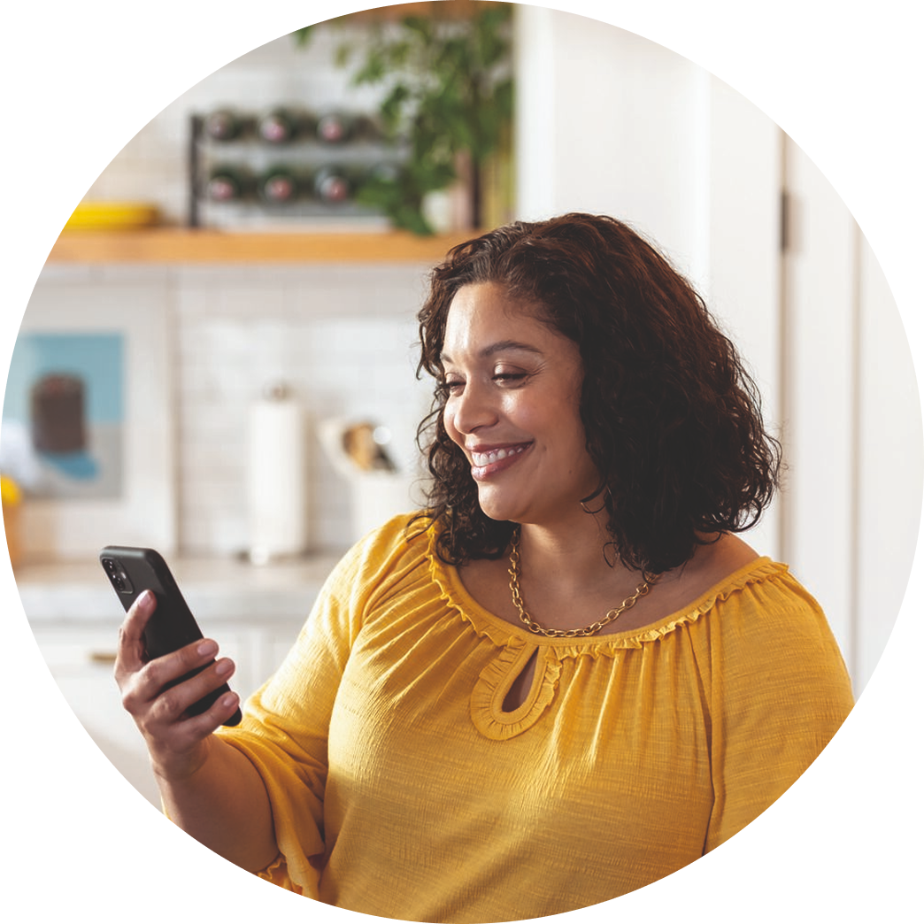 Woman checking her phone