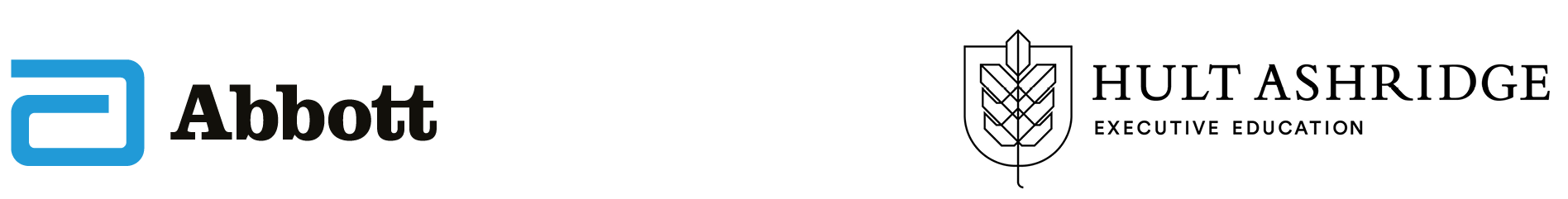 Abbott logo on the left and Hult Ashridge Executive Education logo on the right, displayed side by side