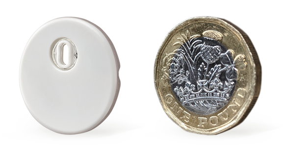 Sensor size compared to a coin.