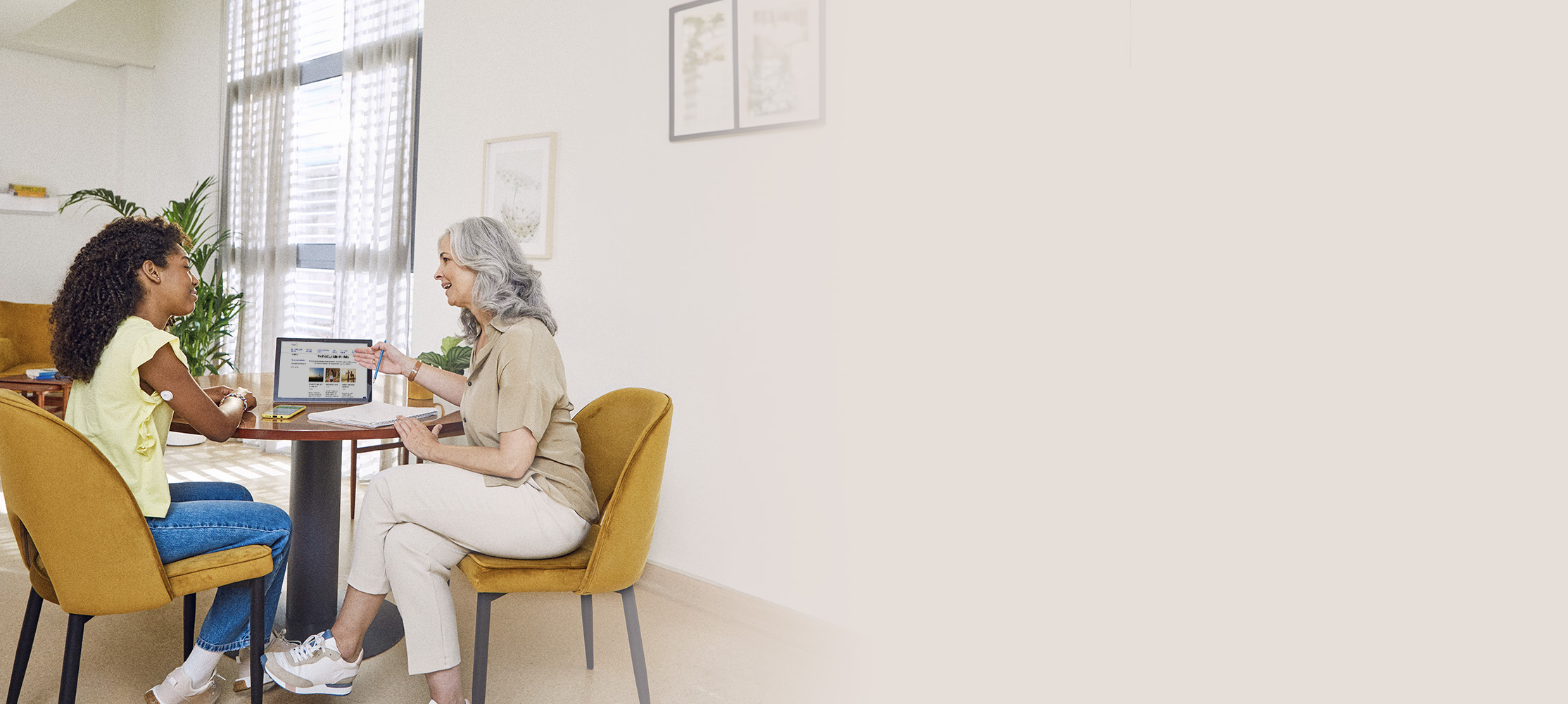 Medical professional talking with patient