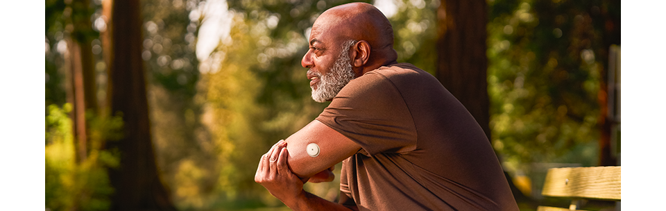 Man wearing FreeStyle Libre sensor