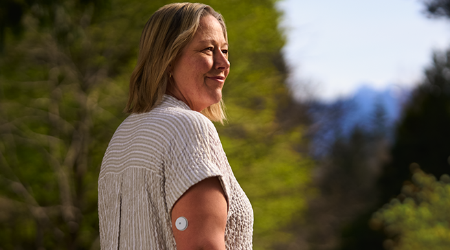Patient wearing FreeStyle Libre sensor