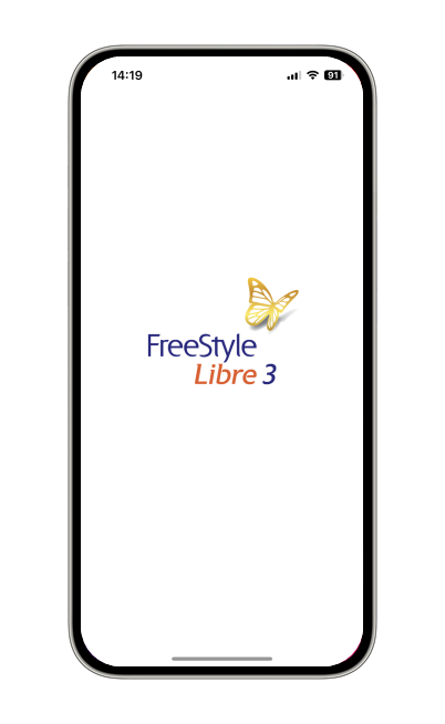 FreeStyle Libre 3 app shown on a smartphone.