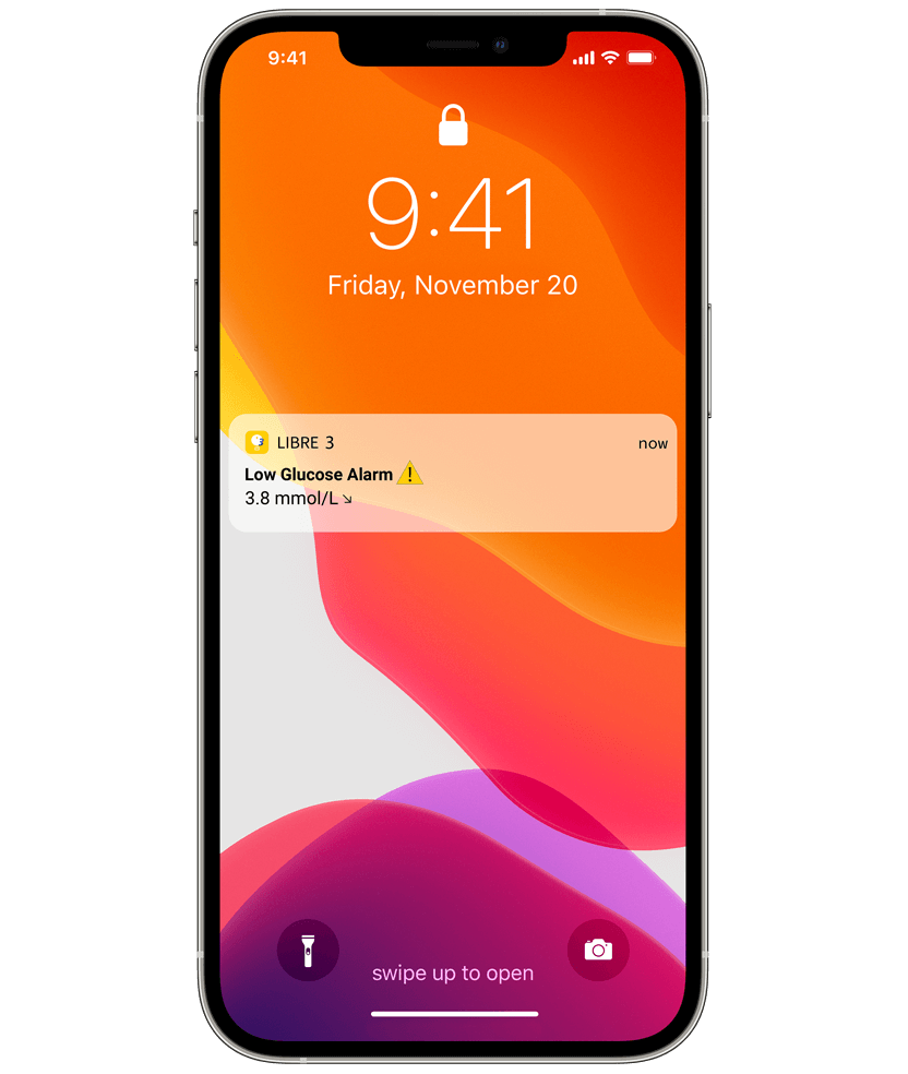 FreeStyle Libre 3 app Low Glucose Alarm alert