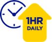Increase time in range by 1 hour per day icon.
