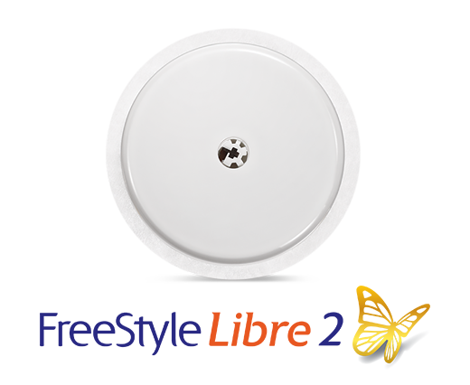 FreeStyle Libre 2 sensor and logo