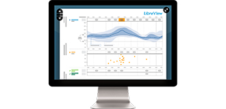LibreView report shown on a laptop screen 