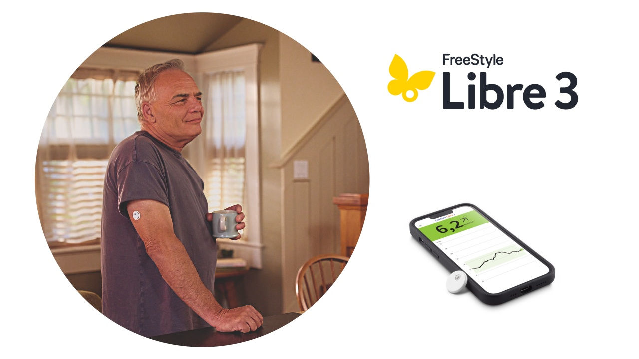 Man met FreeStyle Libre 3-sensor