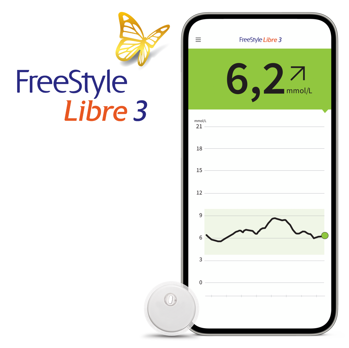 Skann din FreeStyle Libre 3 sensor og få glukoseverdien i din smarttelefone