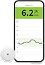 FreeStyle Libre 2 System shown on a smartphone.