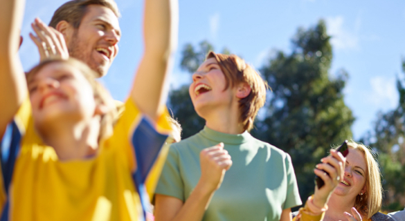 people cheering