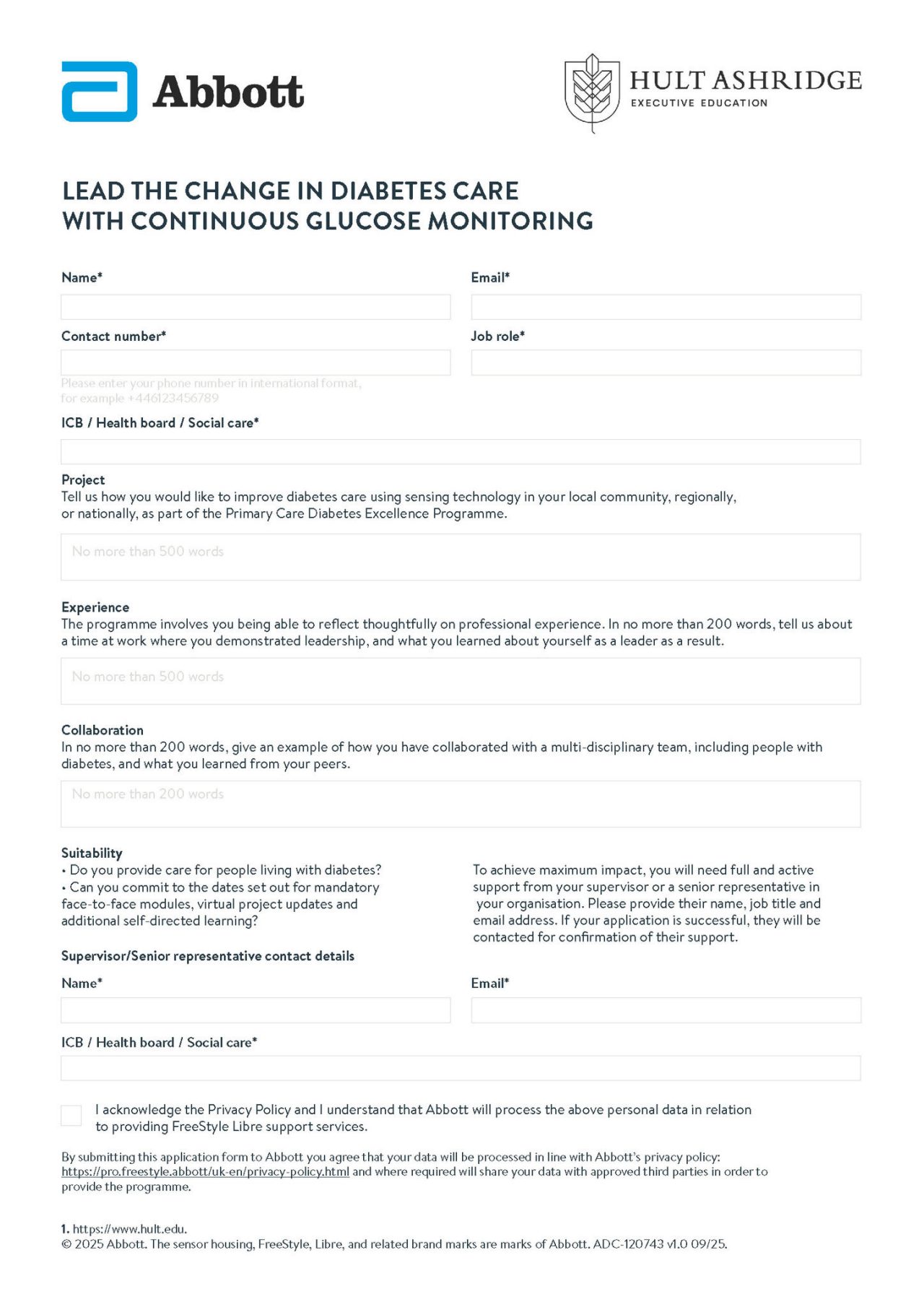 Application form