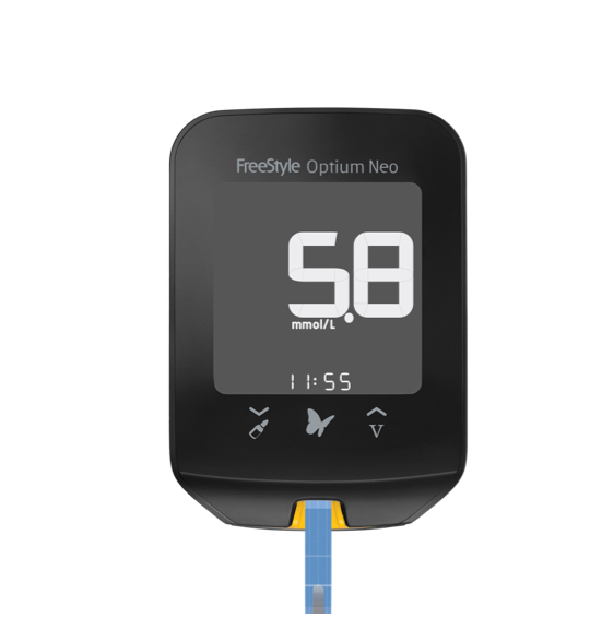 Blood Glucose and Ketone Monitoring System FreeStyle Optium Neo.