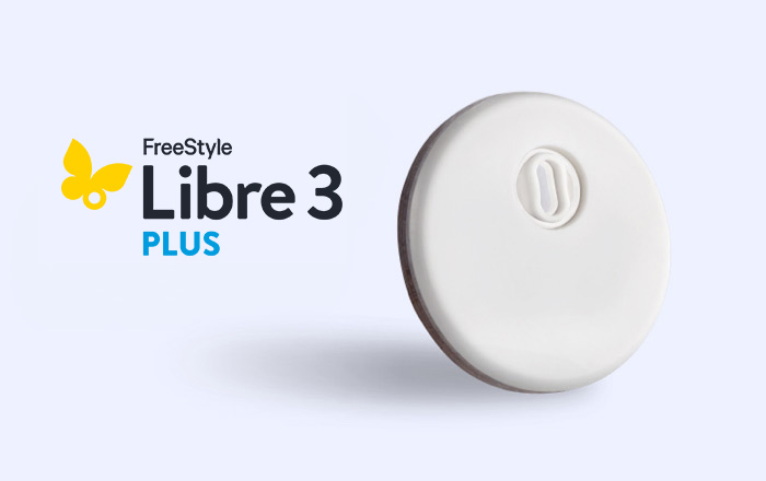 FreeStyle Libre 3 sensor and logo