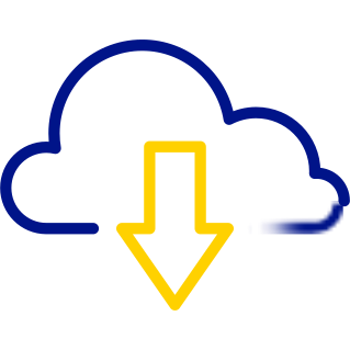 Cloud with up arrow icon.