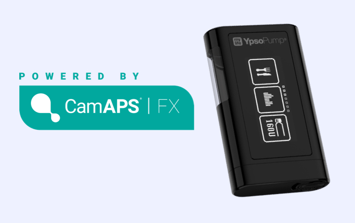 mylife loop system with YpsoPump insulin pump and mylife CamAPS FX app