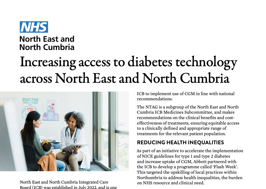 Increasing access to diabetes technology across North East and North Cumbria