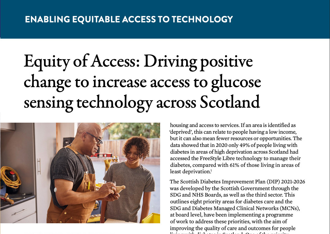 Equity of access: driving positive change to increase access to glucose sensing technology across Scotland